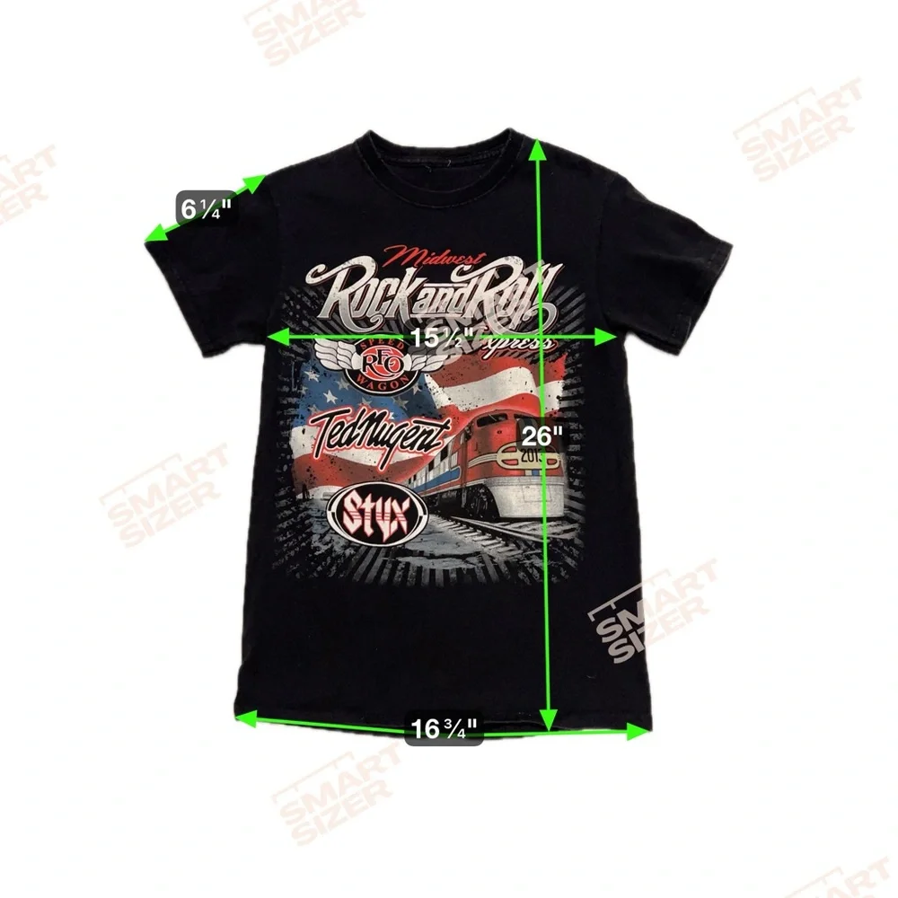 2013 Midwest Rock And Roll Express‎ REO Speed Wagon Ted Nugent Styx Men's Small
